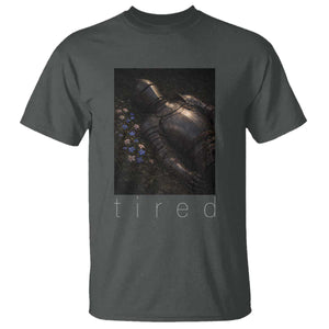 Tired Knight T Shirt Gothic Medieval Fantasy TS10 Dark Heather Print Your Wear