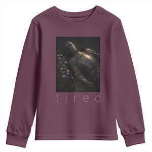 Tired Knight Youth Sweatshirt Gothic Medieval Fantasy TS10 Maroon Print Your Wear