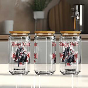 Deus Vult Knight Templar Glass Can Crusader Cross TS10 Print Your Wear