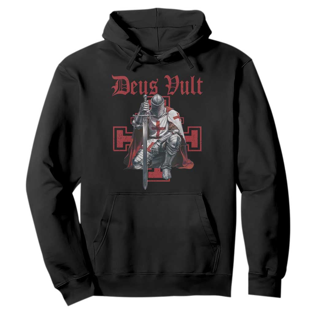 Deus Vult Knight Templar Hoodie Crusader Cross TS10 Black Print Your Wear
