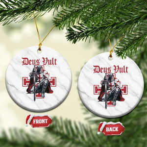 Deus Vult Knight Templar Ceramic Ornament Crusader Cross TS10 1pc White Marble Print Your Wear