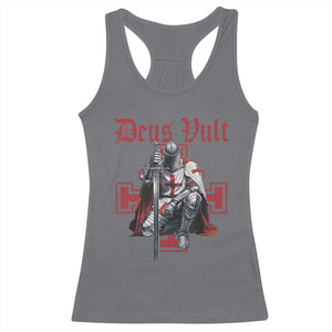 Deus Vult Knight Templar Racerback Tank Top Crusader Cross TS10 Charcoal Print Your Wear