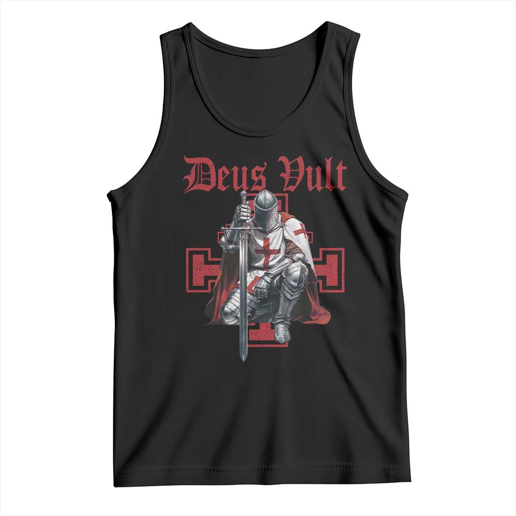 Deus Vult Knight Templar Tank Top Crusader Cross TS10 Black Print Your Wear