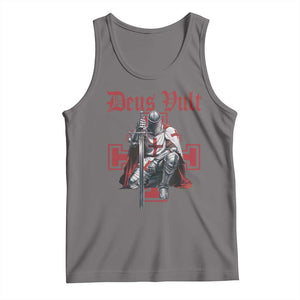Deus Vult Knight Templar Tank Top Crusader Cross TS10 Deep Heather Print Your Wear
