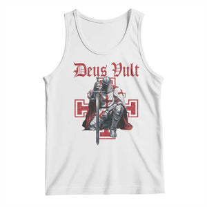 Deus Vult Knight Templar Tank Top Crusader Cross TS10 White Print Your Wear