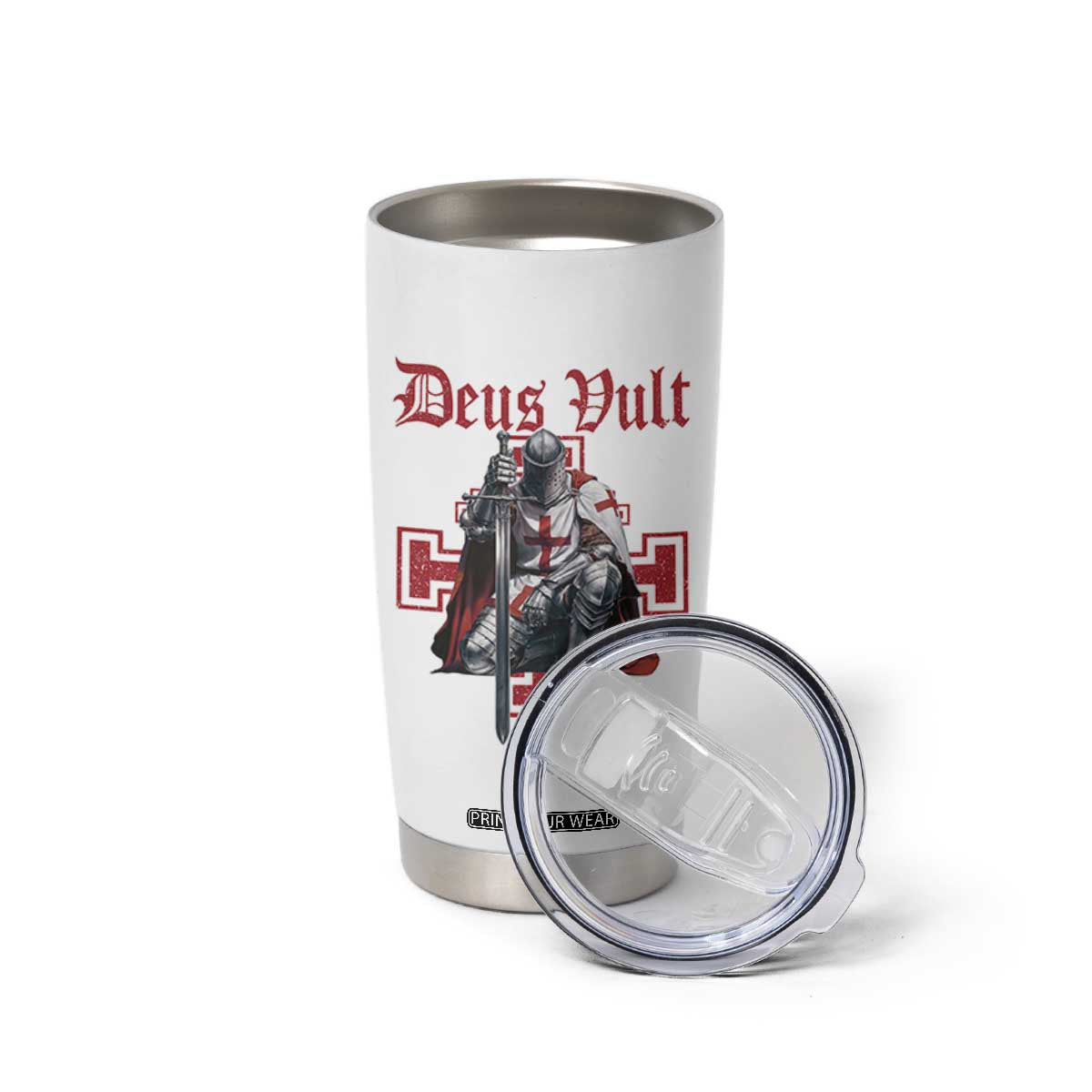 Deus Vult Knight Templar Tumbler Cup Crusader Cross TS10 Print Your Wear
