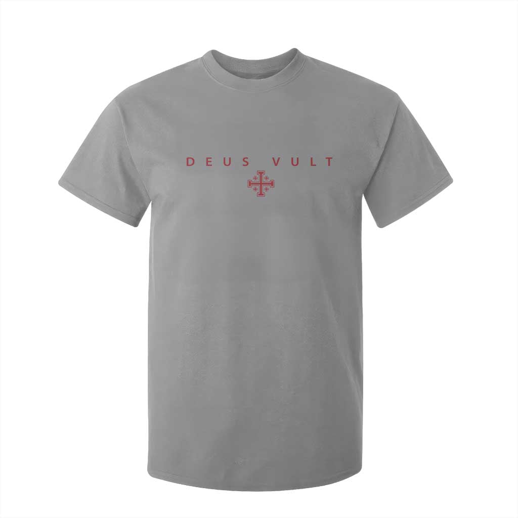 Catholic Knight Templar Crusader Cross T Shirt For Kid Subtle Minimal Christian Faith Deus Vult TS10 Sport Gray Print Your Wear