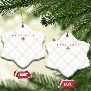 Catholic Knight Templar Crusader Cross Ceramic Ornament Subtle Minimal Christian Faith Deus Vult TS10 Print Your Wear