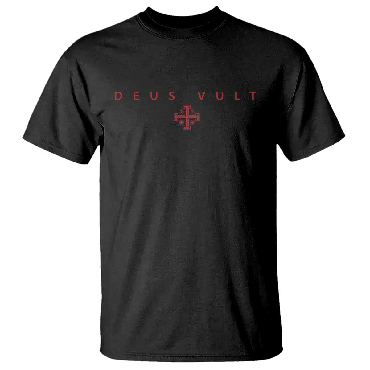 Catholic Knight Templar Crusader Cross T Shirt - Subtle Minimal Christian Faith Deus Vult Tee TS10 Black Print Your Wear