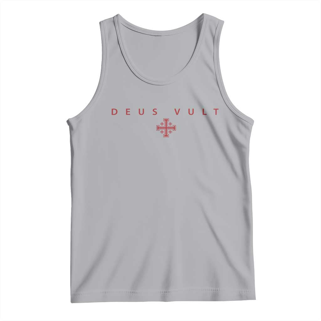 Catholic Knight Templar Crusader Cross Tank Top Subtle Minimal Christian Faith Deus Vult TS10 Athletic Heather Print Your Wear