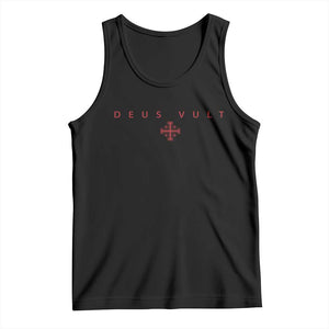 Catholic Knight Templar Crusader Cross Tank Top Subtle Minimal Christian Faith Deus Vult TS10 Black Print Your Wear