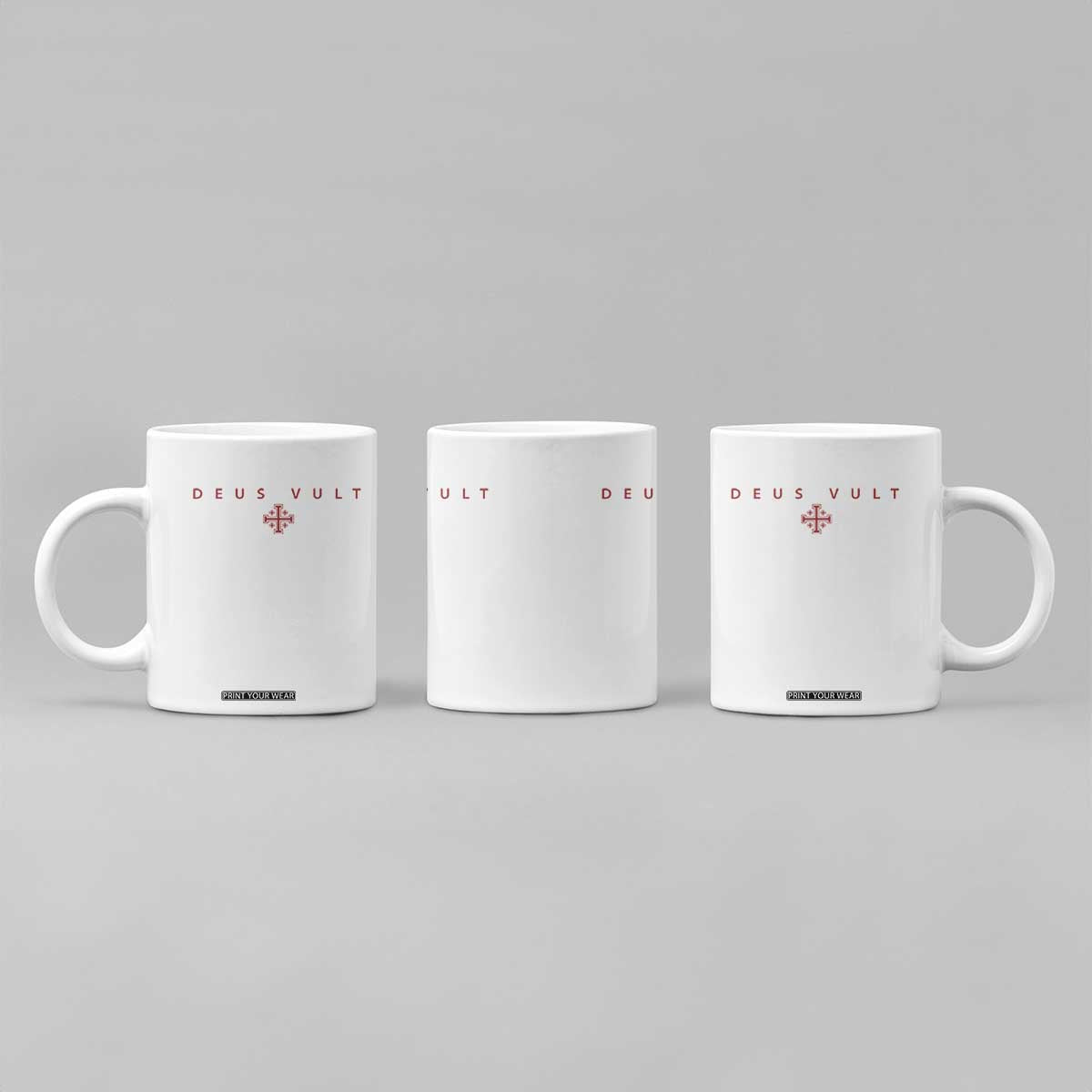 Catholic Knight Templar Crusader Cross Coffee Mug Subtle Minimal Christian Faith Deus Vult TS10 Print Your Wear