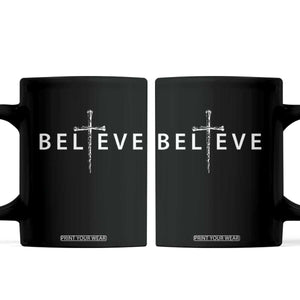 Cross Christian Religious Believe Blessed Faith Graphic Coffee Mug TS10 Black Print Your Wear