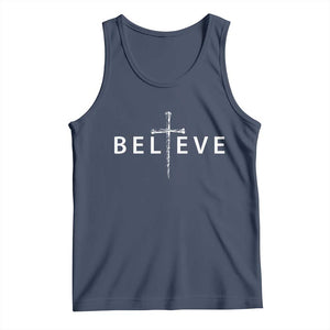 Cross Christian Religious Believe Blessed Faith Graphic Tank Top TS10 Navy Print Your Wear
