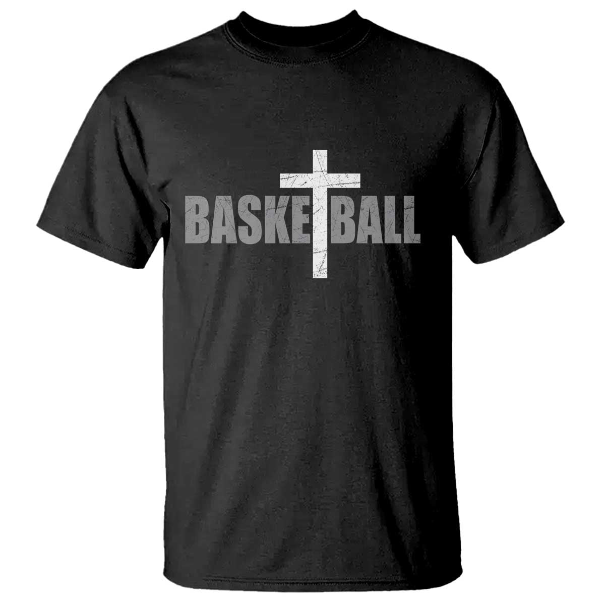 Christian Basketball Cross T Shirt Vintage Minimal Religious Faith TS10 Black Print Your Wear
