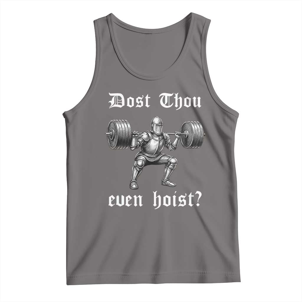 Knight Lifting Meme Tank Top Funny Medieval Gym Dost Thou Even Hoist TS10 Deep Heather Print Your Wear