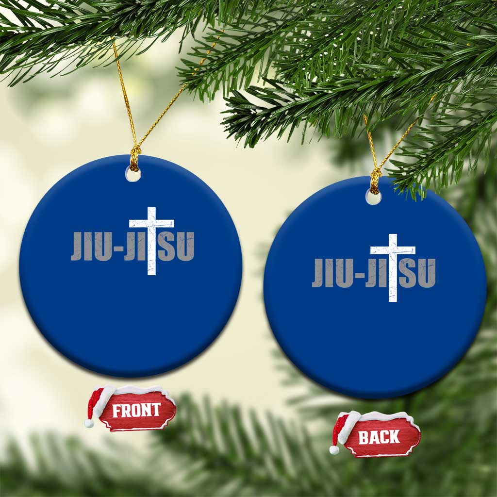 Jiu Jitsu Christian Cross Ceramic Ornament Retro Vintage Minimal Religious Faith TS10 1pc Blue Print Your Wear