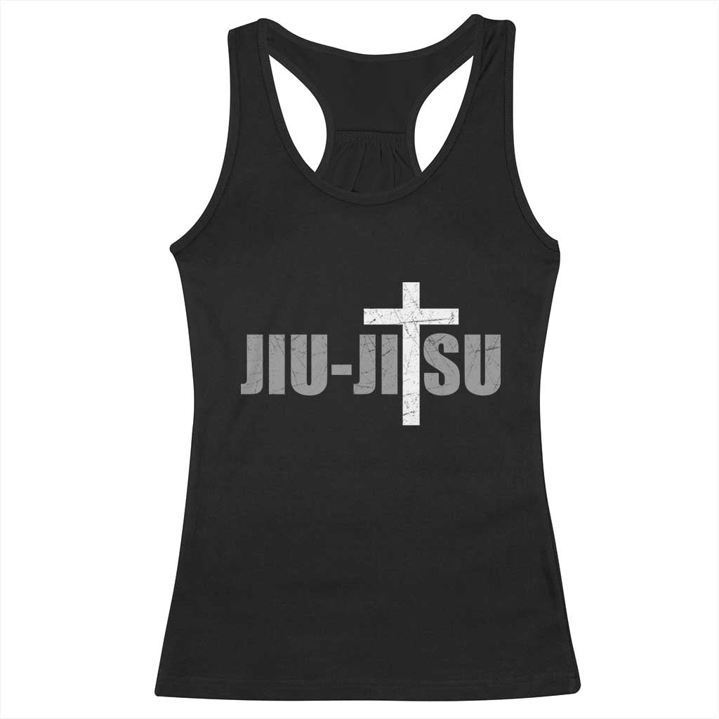 Jiu Jitsu Christian Cross Racerback Tank Top Retro Vintage Minimal Religious Faith TS10 Black Print Your Wear