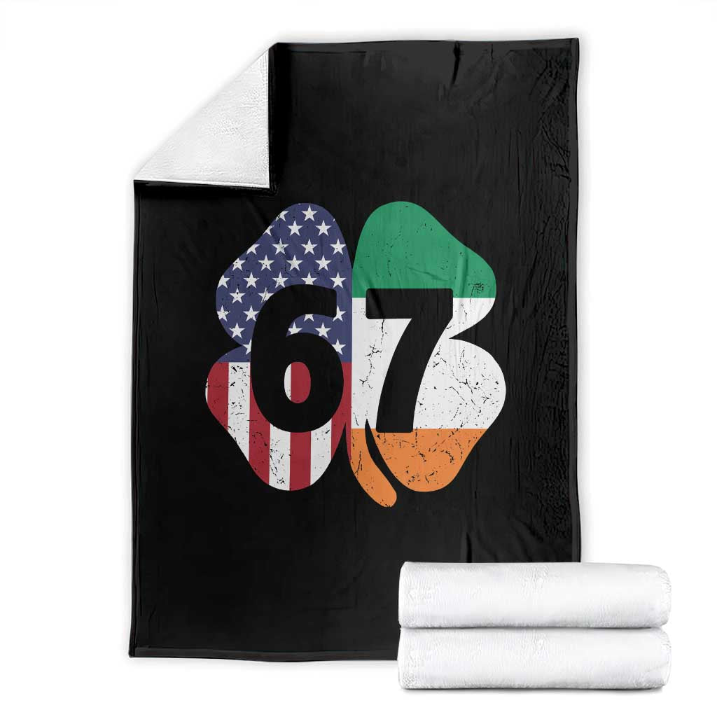 Six Seven 6 7 St Patricks Day Throw Blanket 67 Meme Irish American Ireland Flag Lucky Shamrocks TS10 Black Print Your Wear