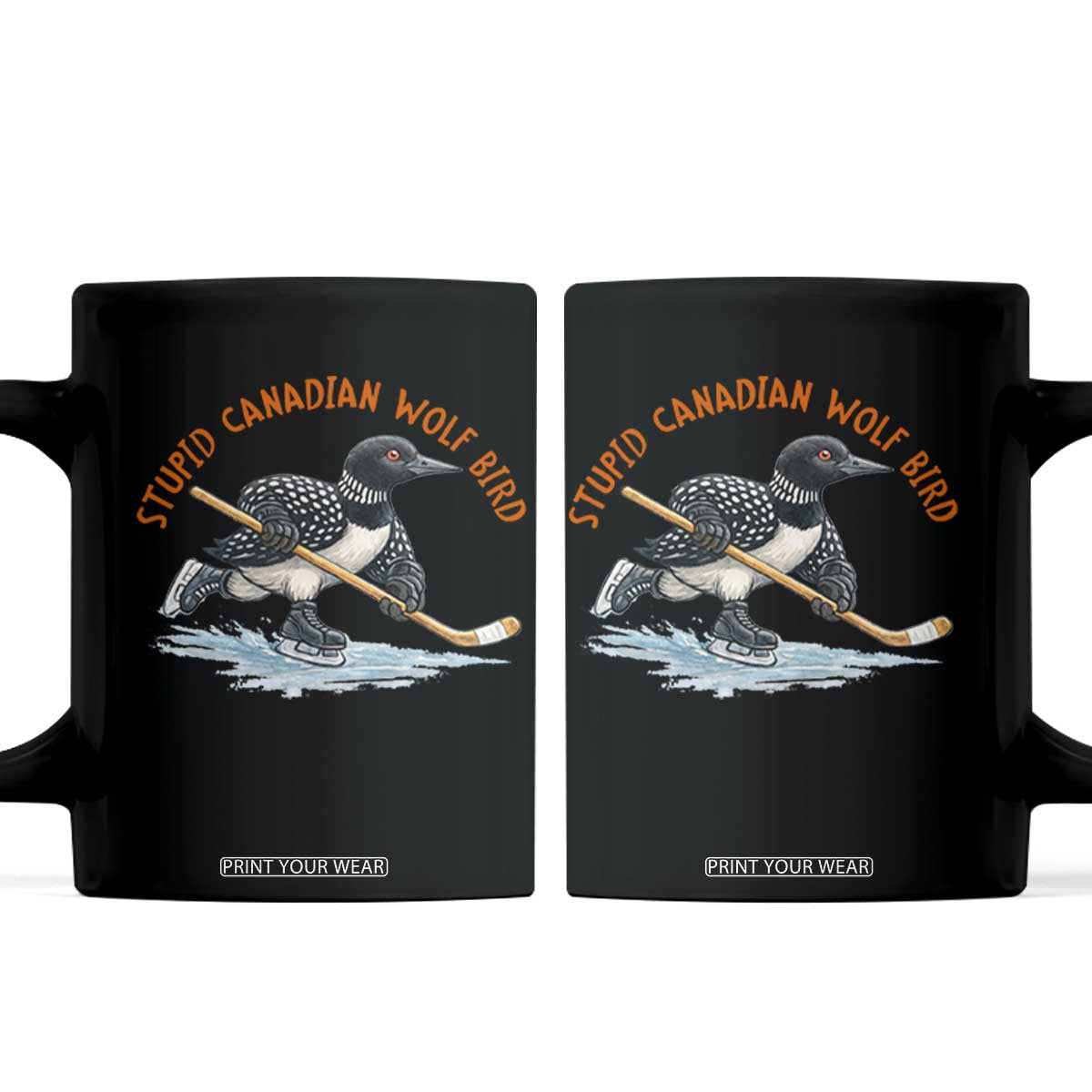 Stupid Canadian Wolf Bird Coffee Mug Funny Romance Hockey Fan LGBTQ+ TS10 Black Print Your Wear