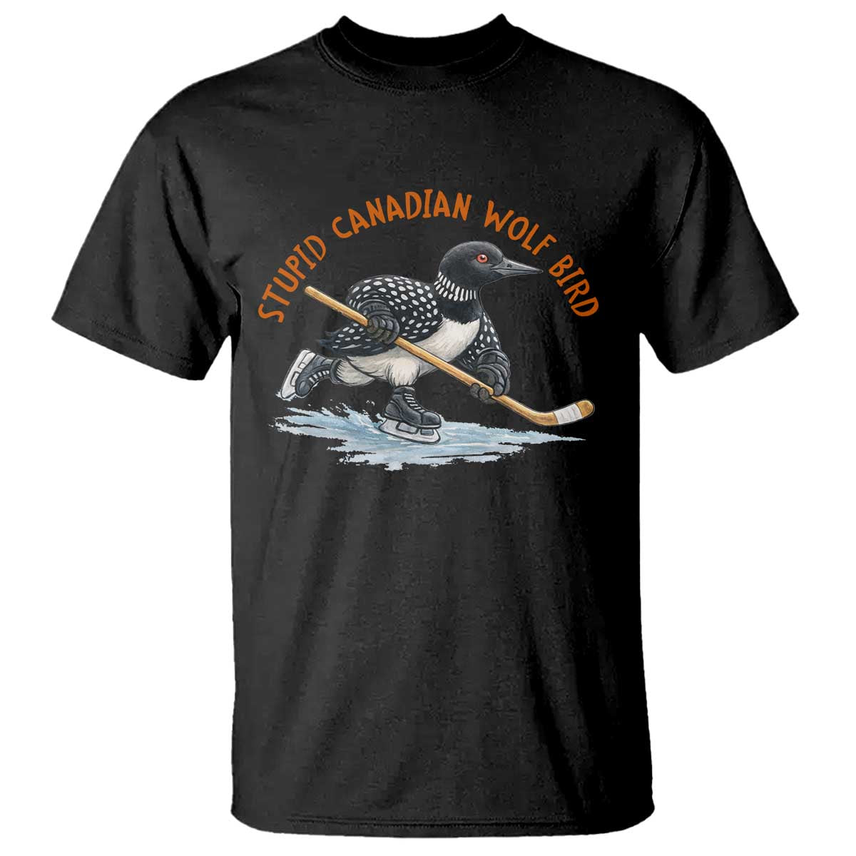 Stupid Canadian Wolf Bird T Shirt Funny Romance Hockey Fan LGBTQ+ TS10 Black Print Your Wear