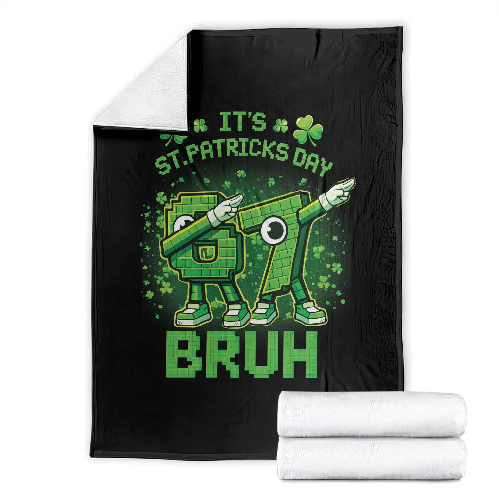 Its St Patricks Day 67 Bruh Throw Blanket Funny Shamrock Six Seven 6 7 Meme Gen Alpha TS10 Black Print Your Wear