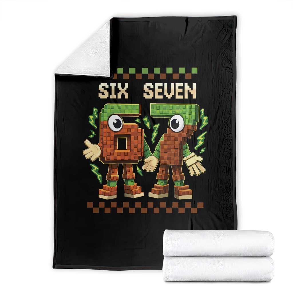 Six Seven Brainrot Italian Funny 67 Throw Blanket Checkered Kids Gaming Meme TS10 Black Print Your Wear