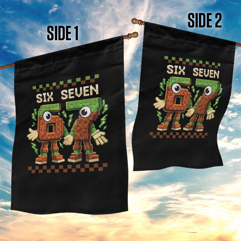Six Seven Brainrot Italian Funny 67 Garden Flag Checkered Kids Gaming Meme TS10 Print Your Wear