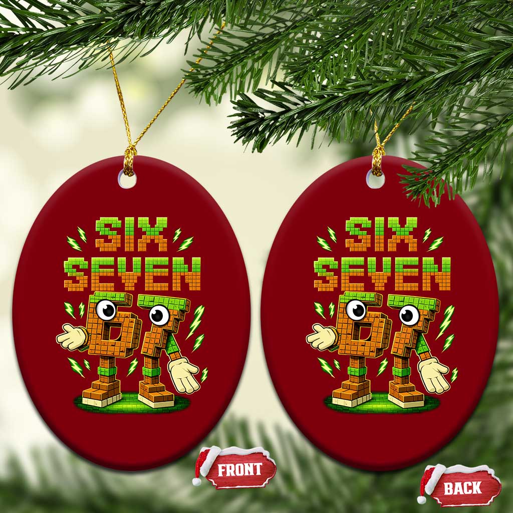 Six Seven Brainrot Italian Funny 67 Kids Gaming Meme Ceramic Ornament TS10 Print Your Wear