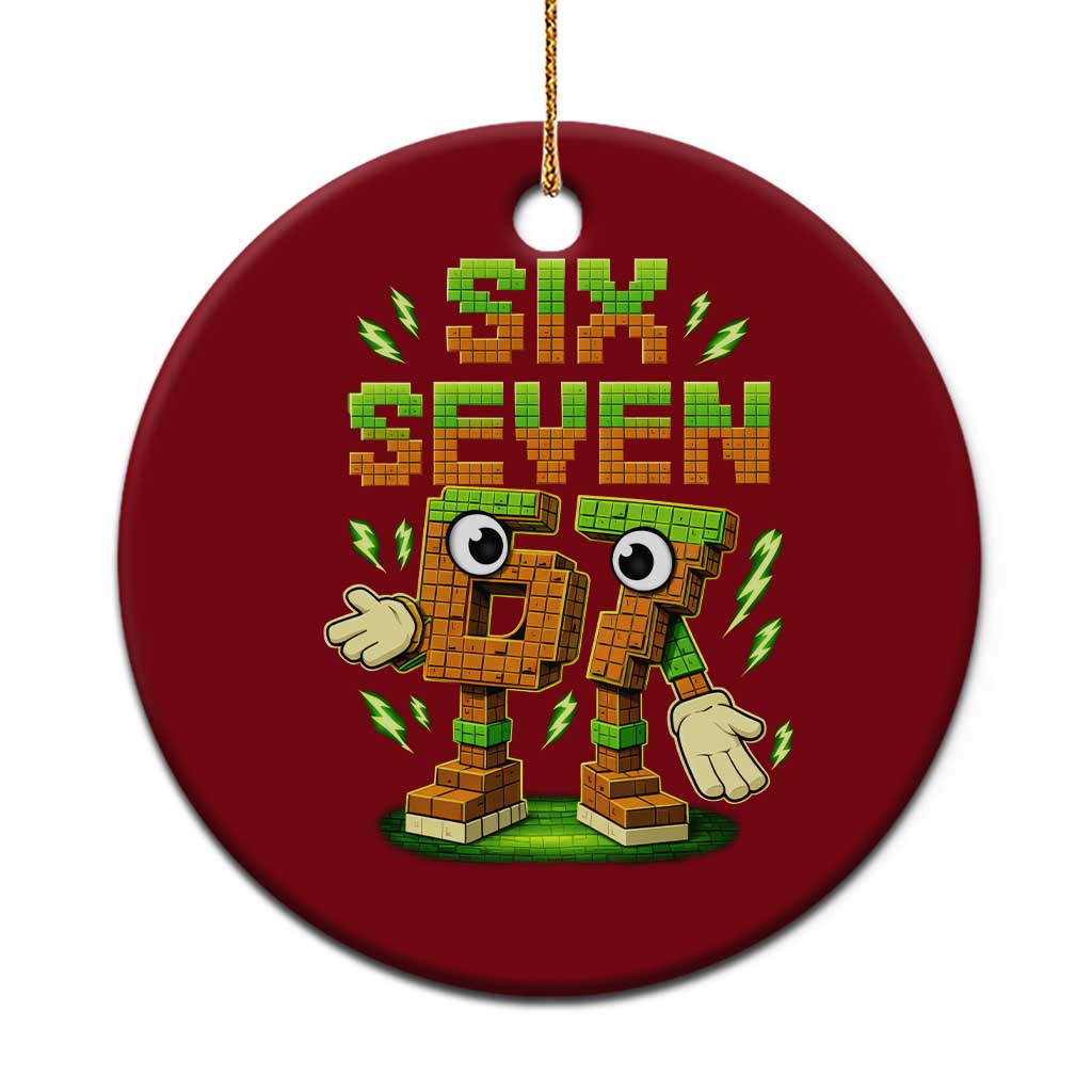 Six Seven Brainrot Italian Funny 67 Kids Gaming Meme Ceramic Ornament TS10 1pc Red Print Your Wear
