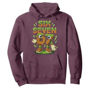 Six Seven Brainrot Italian Funny 67 Kids Gaming Meme Hoodie TS10 Maroon Print Your Wear