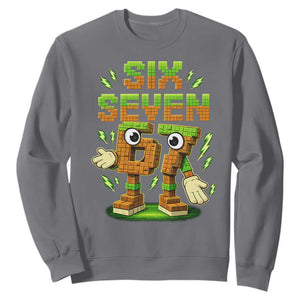 Six Seven Brainrot Italian Funny 67 Kids Gaming Meme Sweatshirt TS10 Charcoal Print Your Wear