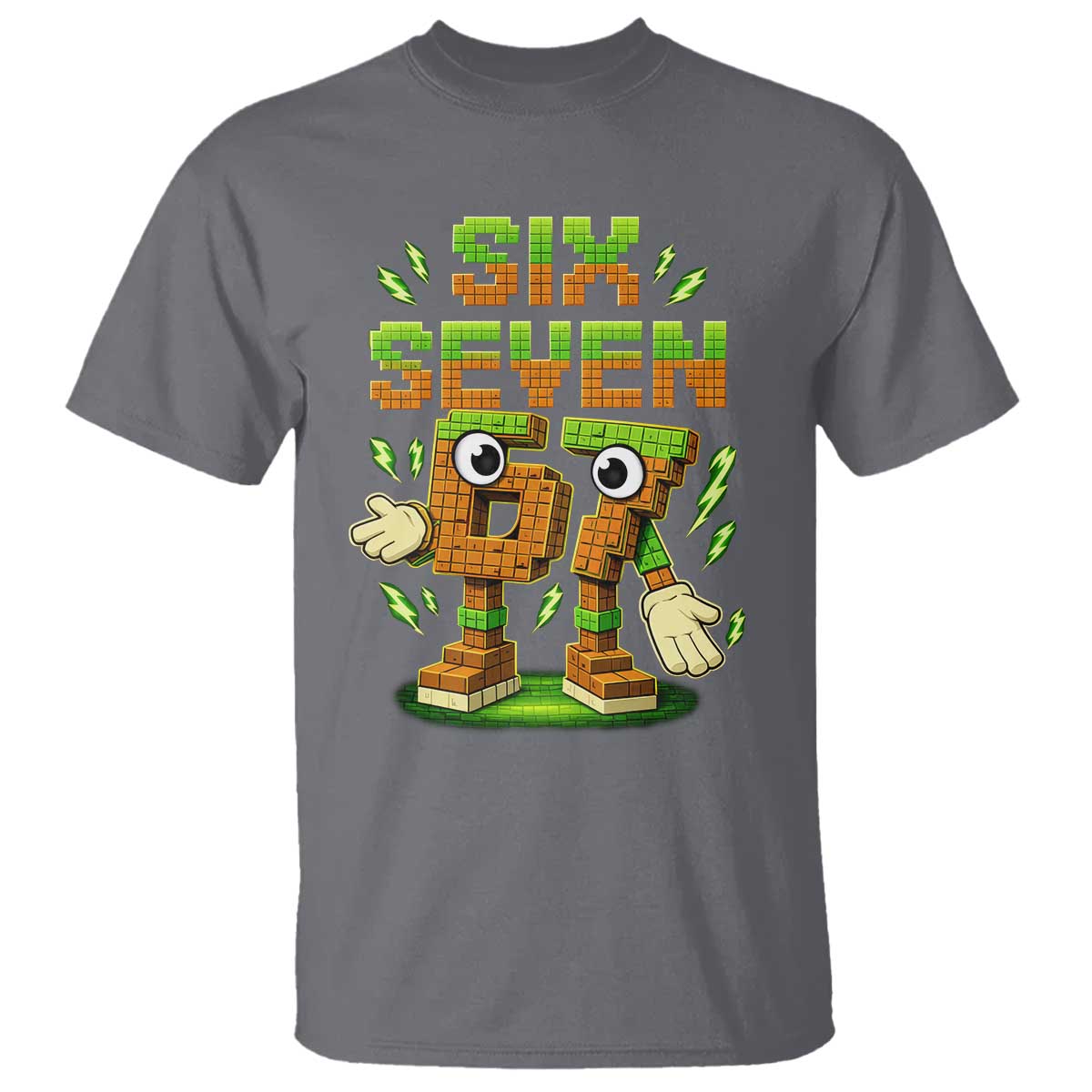 Six Seven Brainrot Italian Funny 67 Kids Gaming Meme T Shirt TS10 Charcoal Print Your Wear