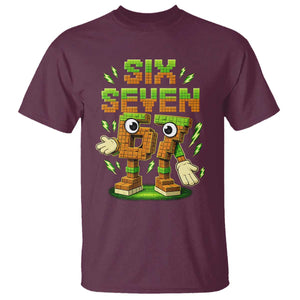 Six Seven Brainrot Italian Funny 67 Kids Gaming Meme T Shirt TS10 Maroon Print Your Wear