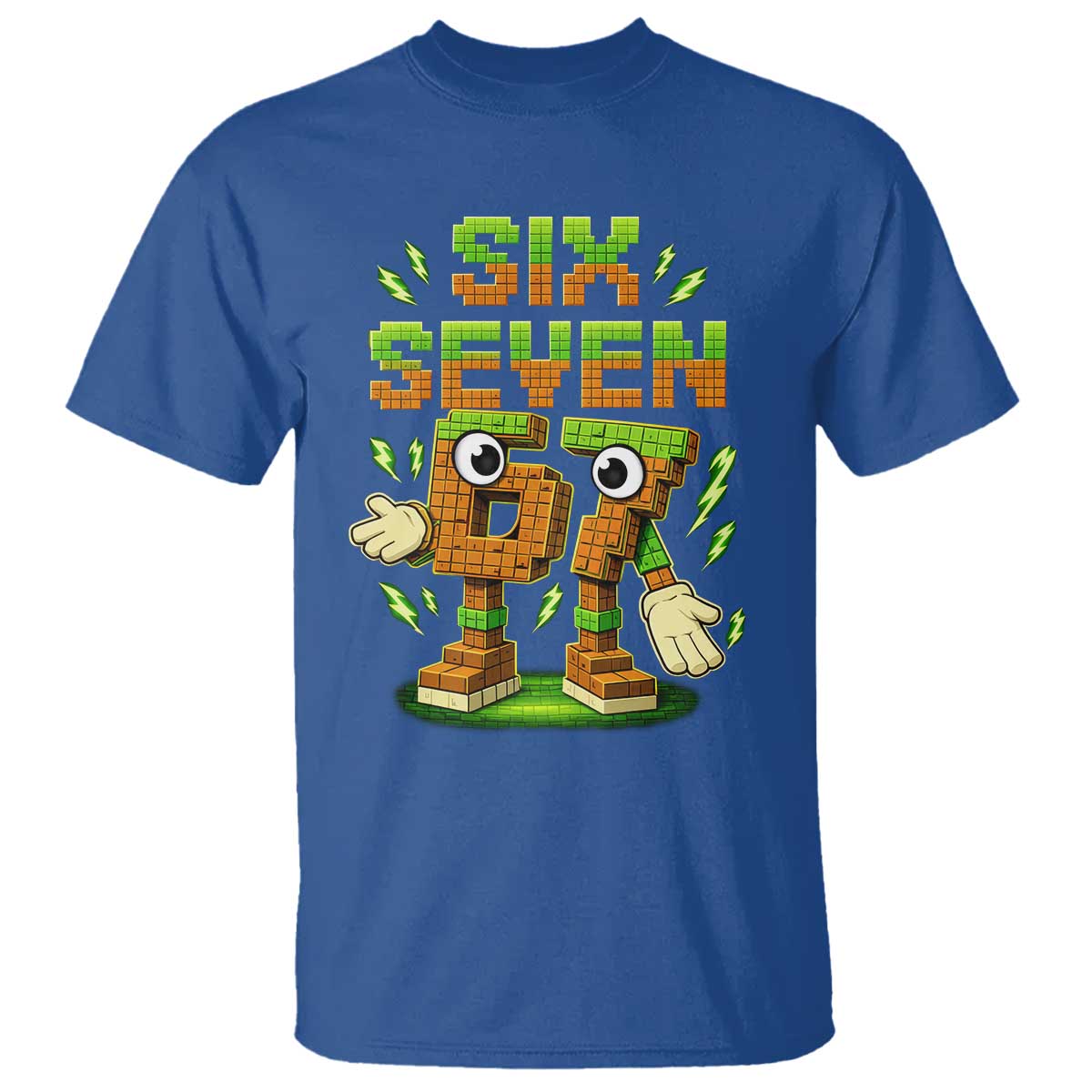 Six Seven Brainrot Italian Funny 67 Kids Gaming Meme T Shirt TS10 Royal Blue Print Your Wear