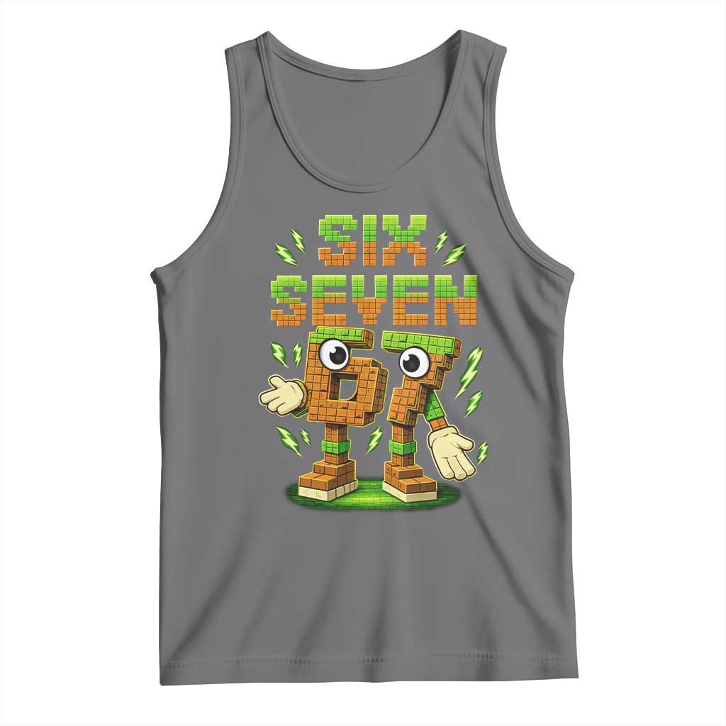 Six Seven Brainrot Italian Funny 67 Kids Gaming Meme Tank Top TS10 Black Heather Print Your Wear