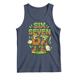 Six Seven Brainrot Italian Funny 67 Kids Gaming Meme Tank Top TS10 Navy Print Your Wear