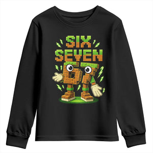 Six Seven Brainrot Italian Funny 67 Kids Gaming Meme Youth Sweatshirt TS10 Black Print Your Wear