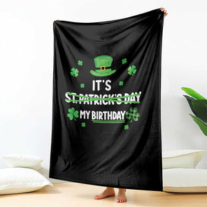 Funny Birthday St Patricks Day Throw Blanket Funny Shamrock Born Lucky Irish Bday TS10 Print Your Wear