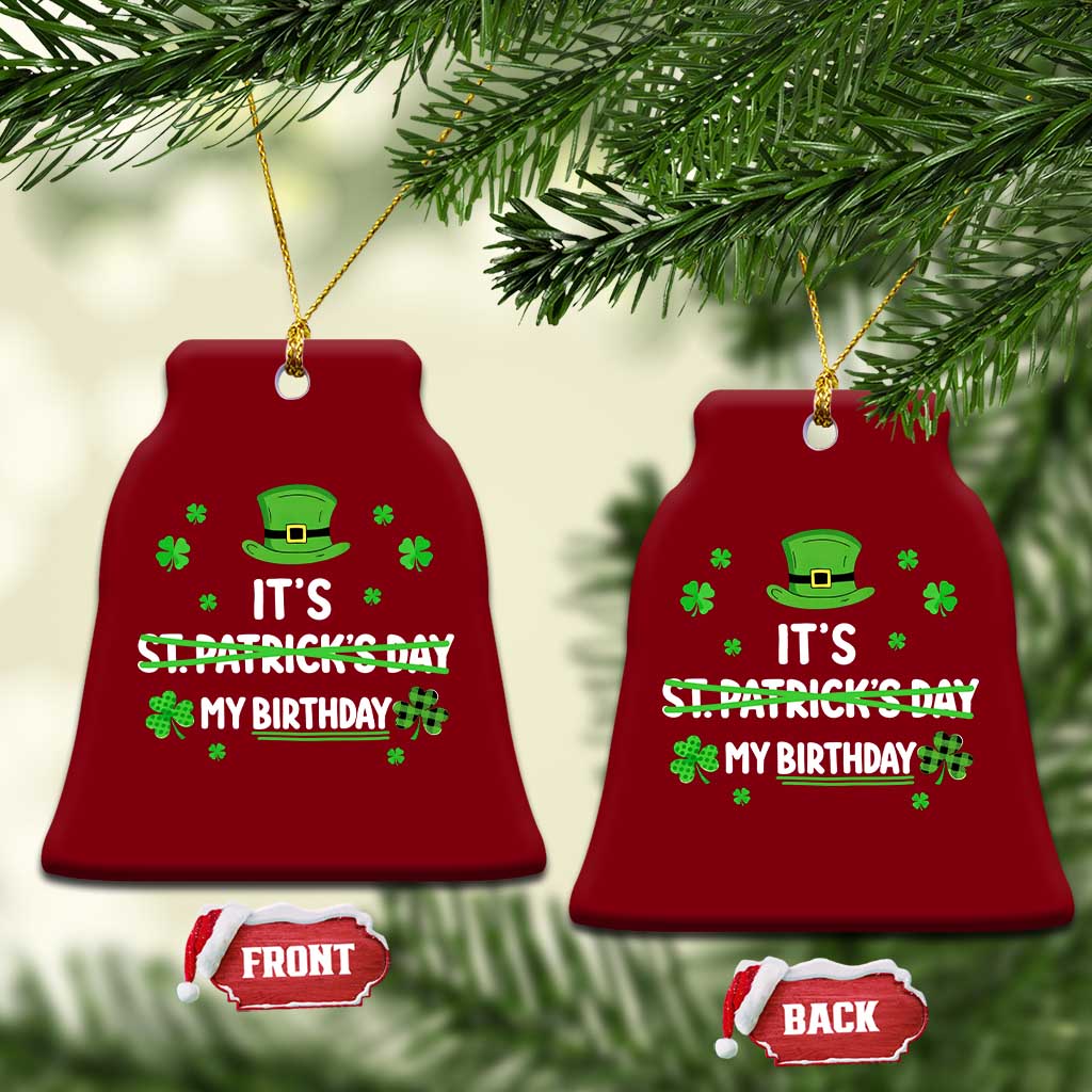 Funny Birthday St Patricks Day Ceramic Ornament Funny Shamrock Born Lucky Irish Bday TS10 Print Your Wear