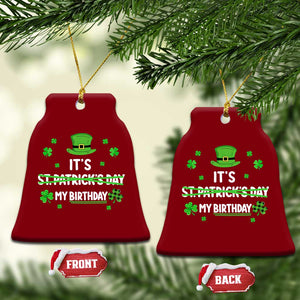 Funny Birthday St Patricks Day Ceramic Ornament Funny Shamrock Born Lucky Irish Bday TS10 Print Your Wear