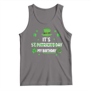 Funny Birthday St Patricks Day Tank Top Funny Shamrock Born Lucky Irish Bday TS10 Deep Heather Print Your Wear