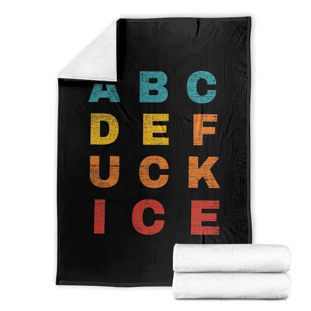 Fck Ice Throw Blanket Retro Protest Chinga La Migra Subtle FDT TS10 Black Print Your Wear