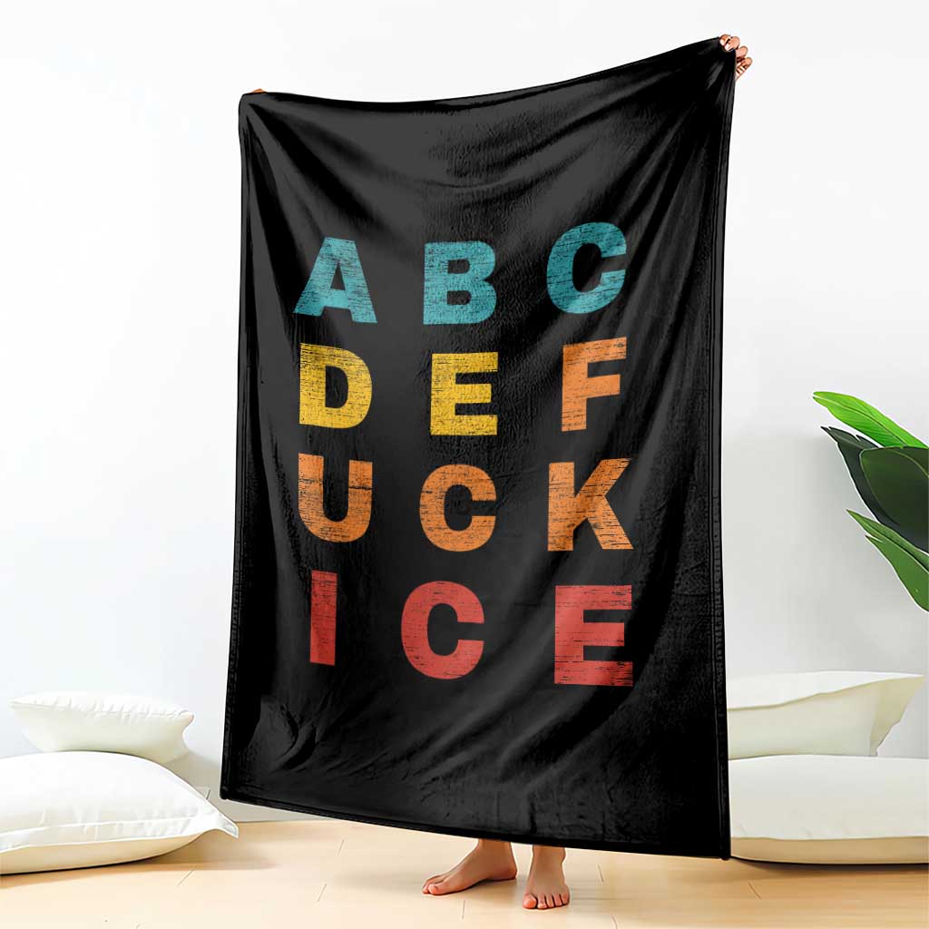 Fck Ice Throw Blanket Retro Protest Chinga La Migra Subtle FDT TS10 Print Your Wear