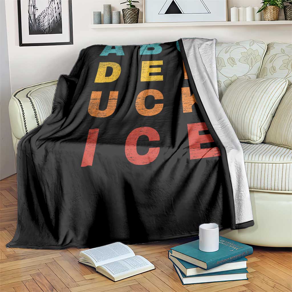 Fck Ice Throw Blanket Retro Protest Chinga La Migra Subtle FDT TS10 Print Your Wear