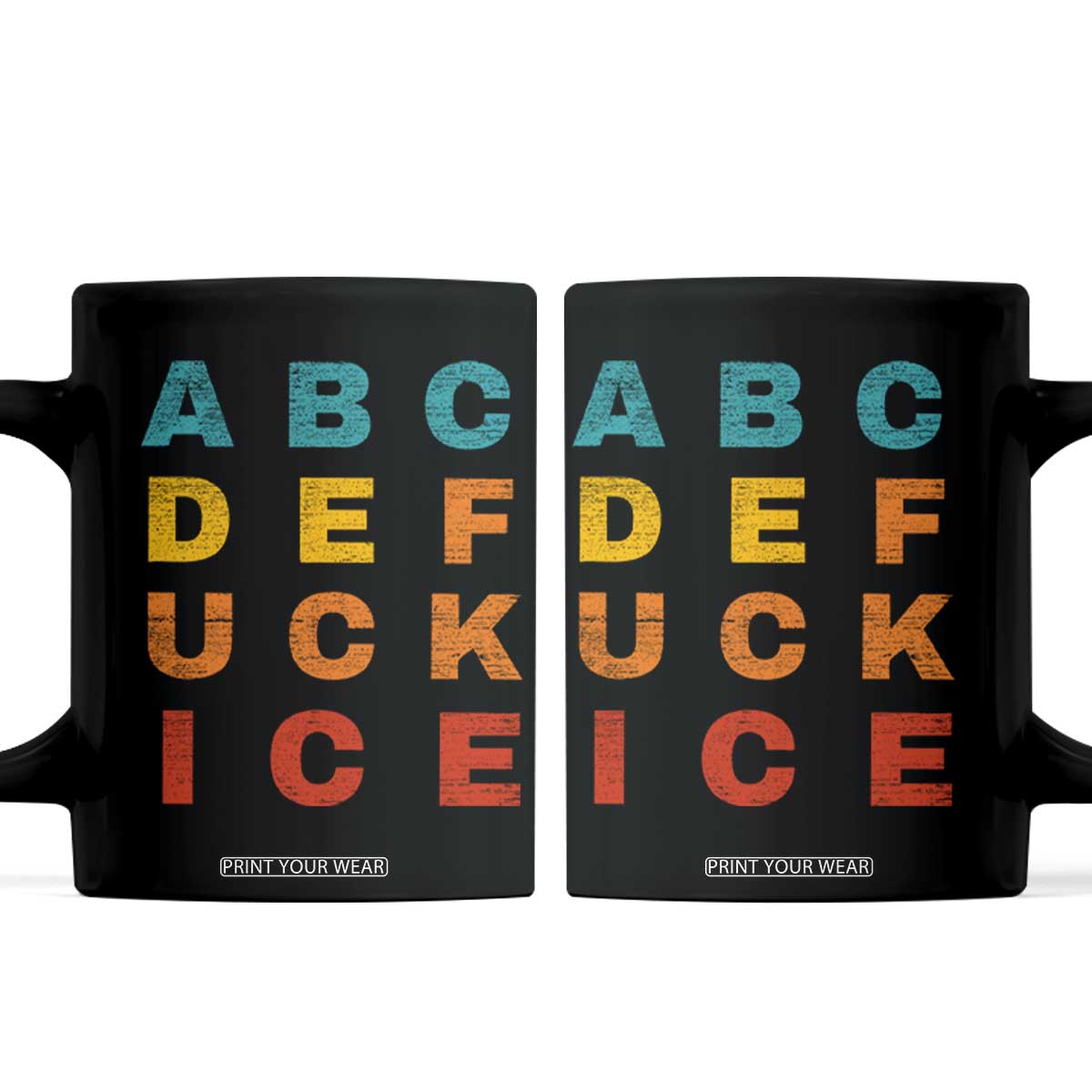 Fck Ice Coffee Mug Retro Protest Chinga La Migra Subtle FDT TS10 Black Print Your Wear