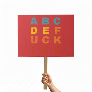 Fck Ice Protest Sign Retro Protest Chinga La Migra Subtle FDT TS10 Horizontal 18" × 24" Red Print Your Wear