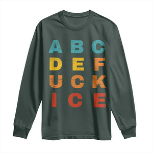 Fck Ice Long Sleeve Shirt Retro Protest Chinga La Migra Subtle FDT TS10 Dark Forest Green Print Your Wear