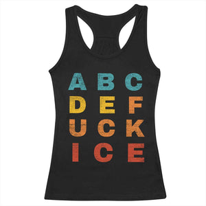 Fck Ice Racerback Tank Top Retro Protest Chinga La Migra Subtle FDT TS10 Black Print Your Wear