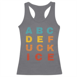 Fck Ice Racerback Tank Top Retro Protest Chinga La Migra Subtle FDT TS10 Charcoal Print Your Wear